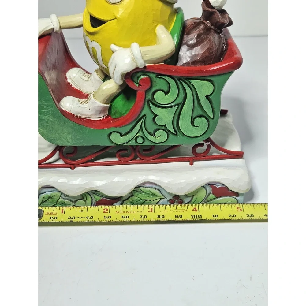 Jim Shore M&M'S Yellow Character A Sweet Ride Sleigh Christmas Figurine 6015683